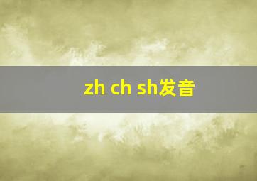 zh ch sh发音